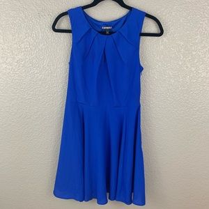 Express fit and flare keyhole dress